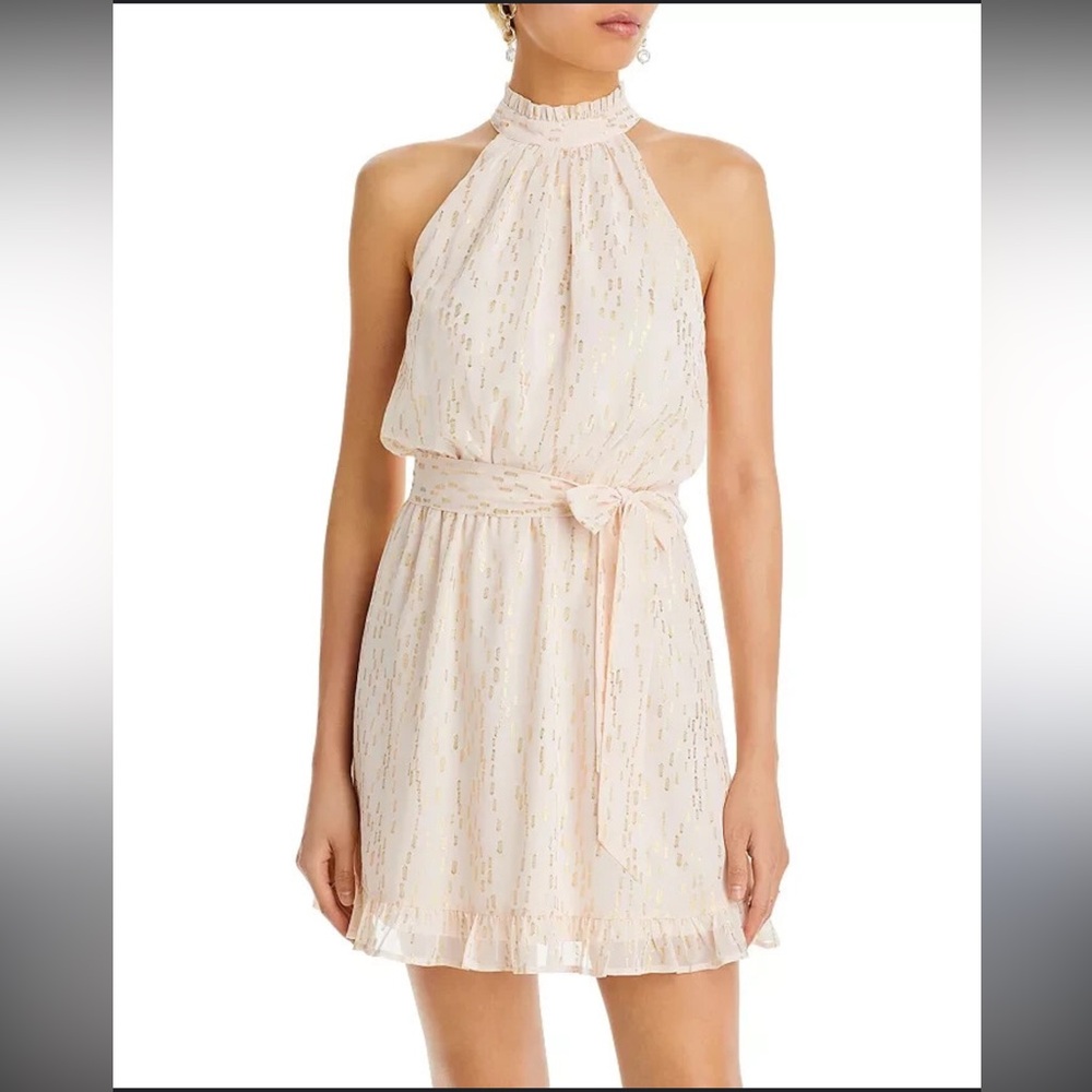 Aqua Women's Light Pink Halter Mini Dress